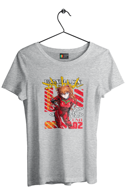 Футболка жіноча з принтом "Evangelion". Аніме, єва, євангеліон, манга, нерв. Funkotee
