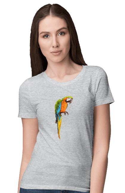 Women`s t-shirt with prints Just A Parrot. Birdie, parrot. 2070702