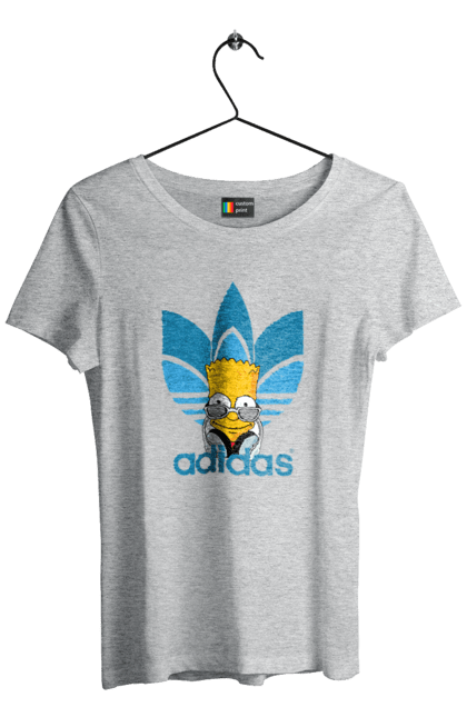 Футболка жіноча з принтом "Adidas Барт". Adidas, bart, адідас, барт, мультфільм, серіал, сімпсон. 2070702