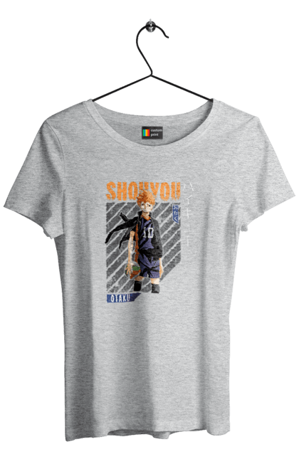 Футболка жіноча з принтом "Волейбол!! Хіната". Anime, haikyu, hinata, manga, shoyo hinata, аніме, волейбол, манга, хіната, шьо хіната. 2070702