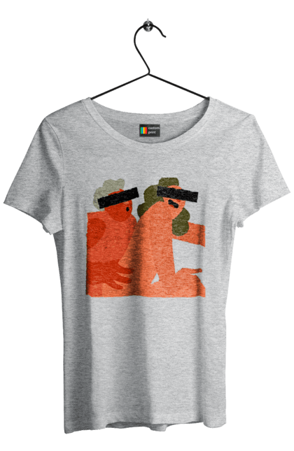 Women`s t-shirt with prints Love and hidden camera. Chewing gum, friendship, fun, hidden camera, humor, love, peace, sex, smex. 2070702