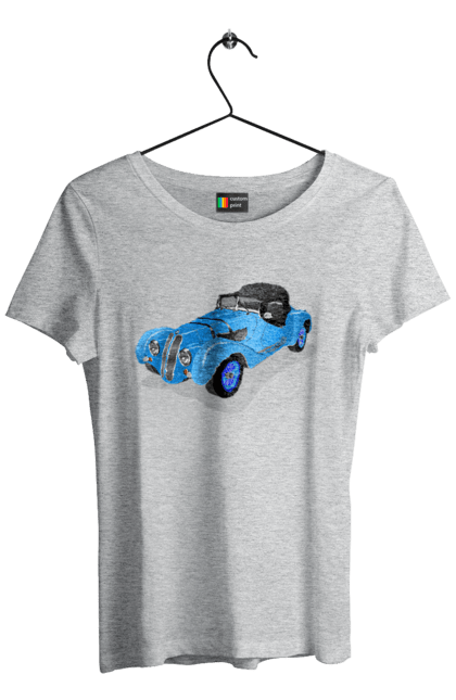 Women`s t-shirt with prints Car. Auto, car, classic, old, old machine. 2070702