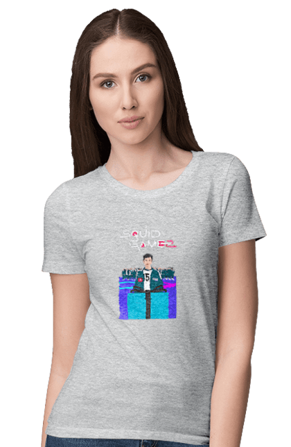 Women`s t-shirt with prints Squid Game Seong Gi hun. 456, netflix, player 456, seong gi hun, seong gi-hun, squid game, tv series. 2070702