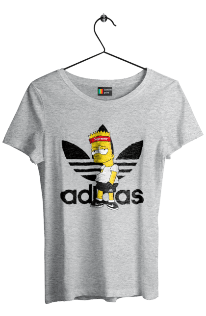 Футболка жіноча з принтом "Adidas Барт". Adidas, bart, адідас, барт, мультфільм, серіал, сімпсон. 2070702