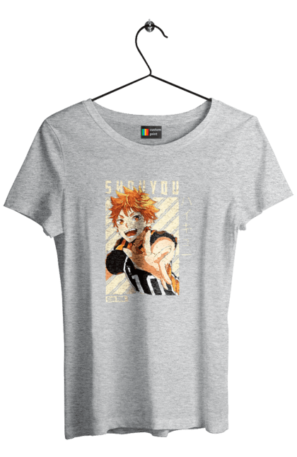 Футболка жіноча з принтом "Волейбол!! Хіната". Anime, haikyu, hinata, manga, shoyo hinata, аніме, волейбол, манга, хіната, шьо хіната. 2070702