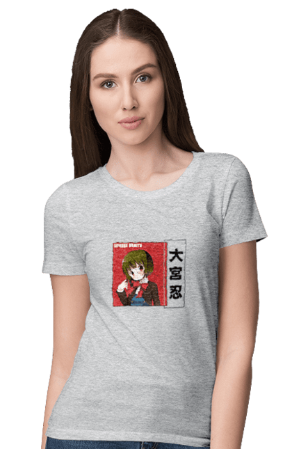 Women's t-shirt with prints Kiniro Mosaic Shinobu Omiya. Anime, gold mosaic, kiniro mosaic, kinmoza, manga, shinobu, shinobu omiya. 2070702