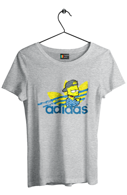 Футболка жіноча з принтом "Adidas Барт". Adidas, bart, адідас, барт, мультфільм, серіал, сімпсон. 2070702