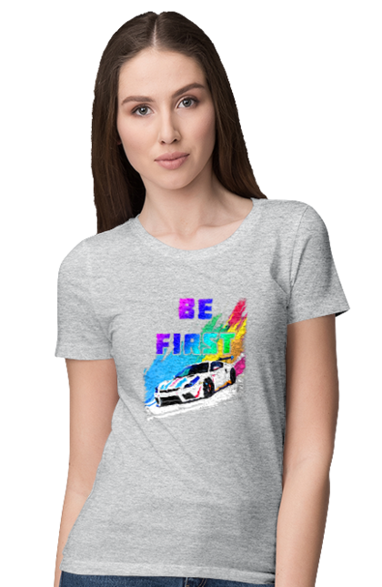 Women`s t-shirt with prints Race. Automobile, race, sport car, sports car. 2070702