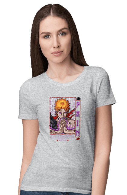 Women's t-shirt with prints Naruto Yahiko. Akatsuki, anime, character, manga, naruto, ninja, pain, tv series, yahiko. 2070702