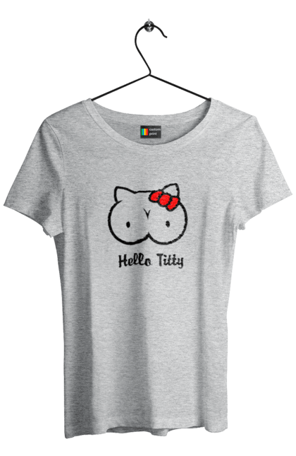 Women`s t-shirt with prints Hello kitty. Beauty, hello, hello kitty, kitty, matured. 2070702