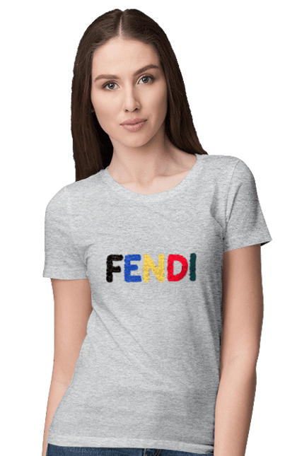 Футболка жіноча з принтом "Fendi". Fendi, lvmh, бренд, будинок моди, італія, люкс, мода, одяг, сумка, фенді. 2070702