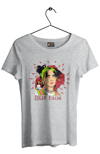 Women`s t-shirt with prints Billie Eilish. Billie eilish, billie eilish logo, billie eilish print, singer billie eilish. 2070702