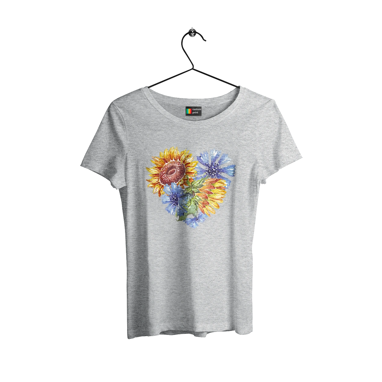 The heart is sunflowers and violets