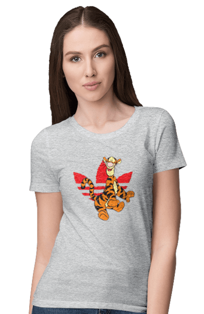 Women's t-shirt with prints Adidas Tigger. Adidas, animated series, tiger, tigger, winnie the pooh, winnie the pooh. 2070702