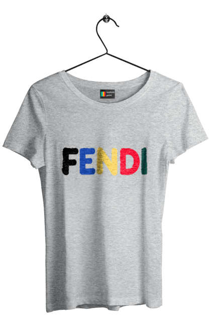 Футболка жіноча з принтом "Fendi". Fendi, lvmh, бренд, будинок моди, італія, люкс, мода, одяг, сумка, фенді. 2070702