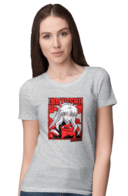 Футболка жіноча з принтом "Inuyasha". Anime, inuyasha, manga, rumiko takahashi, аніме, демон охоронець, манга, руміко такахасі. 2070702