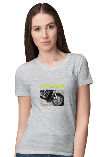 Women`s t-shirt with prints Moto2. Bike, motorbike, retro, road, speed, style. 2070702