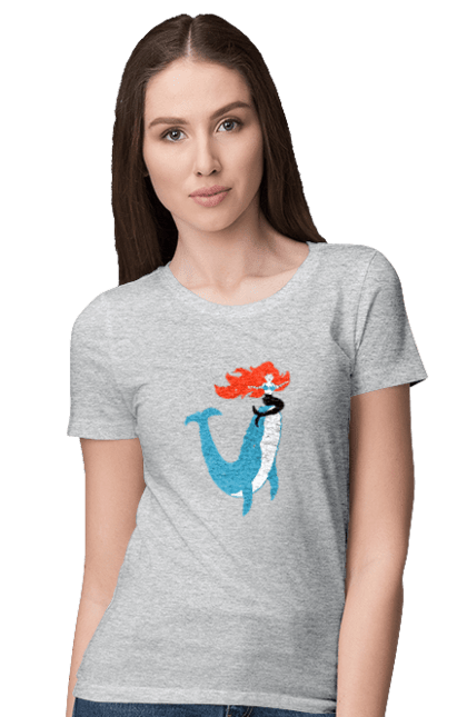Women`s t-shirt with prints Mermaid And Whale. Mermaid, sea, whale. 2070702
