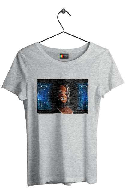 Футболка жіноча з принтом "Штучний Розум". Айті, айтішник, гик, жінка, знання, інженер, інтелект, кібер, кібернетика, кіборг, код, комп, комп`ютерник, кристал, машинне навчання, мікросхема, мозок, портрет, програміст, професіонал, професія, розробник, розум, світиться, світло, хакер, чіп, штучний інтелект, штучний розум. 2070702