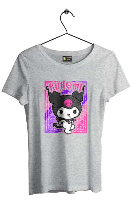 Футболка жіноча з принтом "Хелло Кітті Куромі". Hello kitty, аніме, куромі, моя мелодія, персонаж, санріо, хелло кітті. 2070702