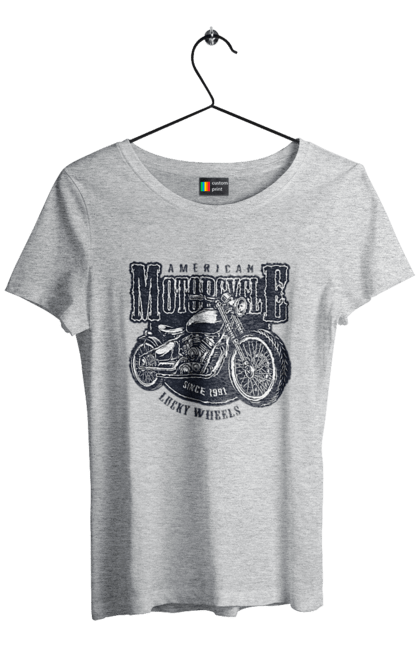 Women`s t-shirt with prints Cool vintage motorcycle. America, good, male, motorcycle, motorcycles, retro, stylish, stylishly, vintage, vintage. 2070702