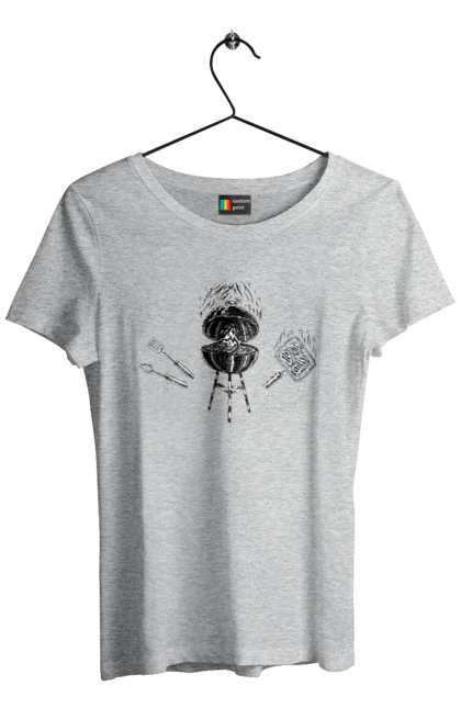 Women`s t-shirt with prints Barbecue Fry Meat. B-b-q, fry, meat. 2070702