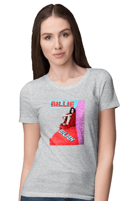 Women`s t-shirt with prints Billie Eilish. Billie eilish, billie eilish logo, billie eilish print, singer billie eilish. 2070702
