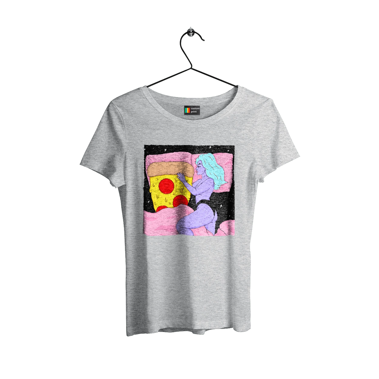 Purple Girl And Pizza