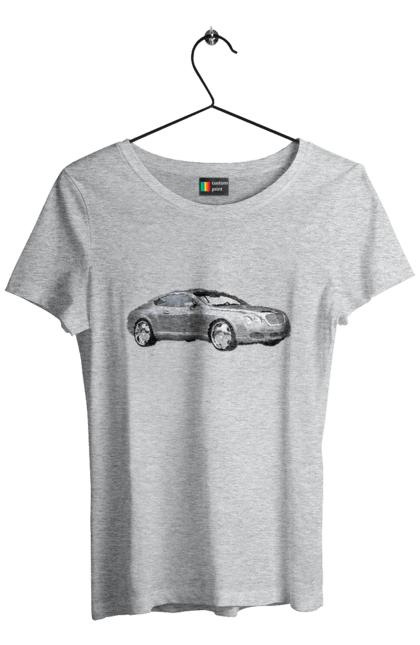 Women`s t-shirt with prints Auto. Auto, car, expensive car, gray car, stylish car. 2070702