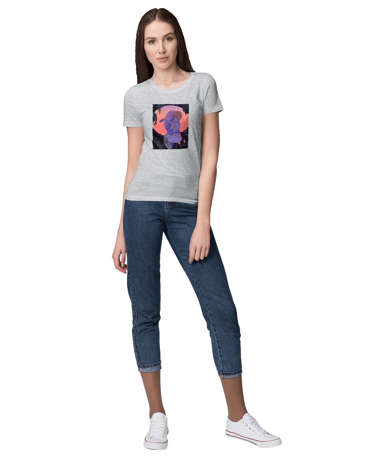 Purple Girls Hugging