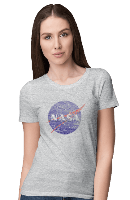 Women's t-shirt with prints NASA. Aeronautics, astronautics, aviation, nasa, research, rocket, science, space, technologies, usa. 2070702