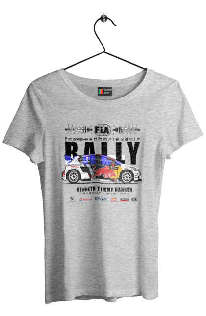 Футболка женская с принтом Red Bull Rally. Rally, red bull, авто, автомобиль, гонка, машина, ралли, ред булл, редбулл, спорт. 2070702