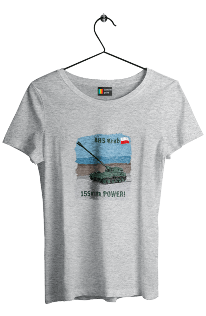 Women`s t-shirt with prints 155mm Power! AHS Krab olive. Ahs krab, artillery, crab, howitzer, poland, self propelled. 2070702