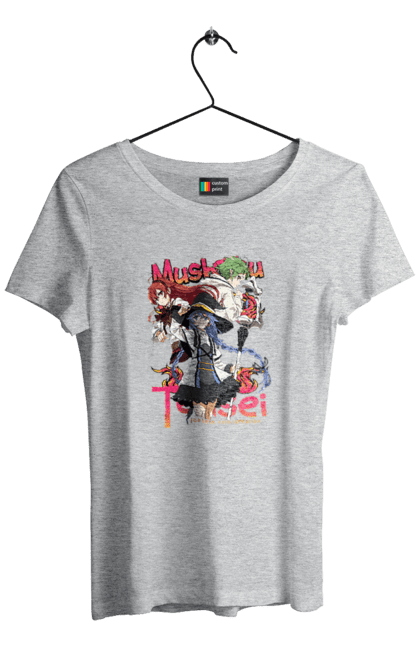 Women's t-shirt with prints Mushoku Tensei. Anime, eris, jobless reincarnation, mushoku tensei, roxy, sylphiette. 2070702