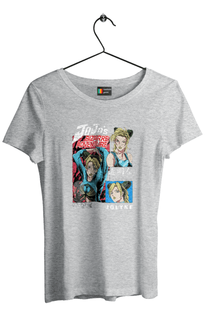 Women's t-shirt with prints JOJO Jolyne Cujoh. Anime, jojo, jojo`s bizarre adventure, jojo’s bizarre adventure, jolyne cujoh, manga. 2070702