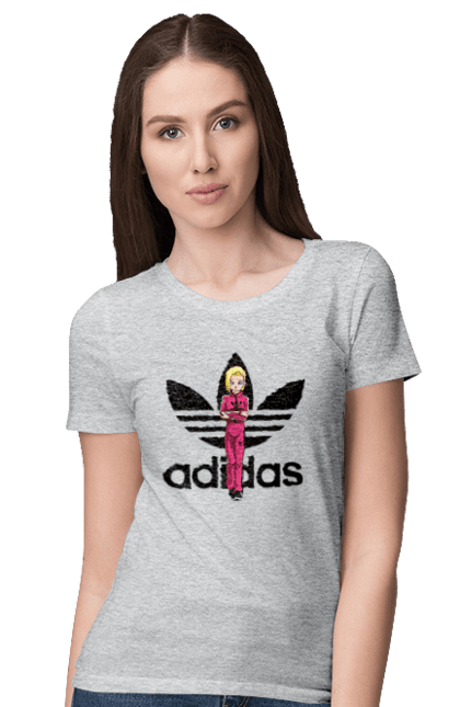 Футболка жіноча з принтом "Adidas Андроїд 18". Adidas, android 18, dragon ball, адідас, андроїд 18, аніме, вбивця, кіборг, манга, перли дракона. 2070702