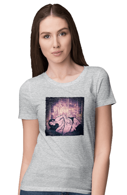 Футболка женская с принтом Взрослые Игры На Фоне Города. 18, голая, лизать, любовь, трусики. 2070702