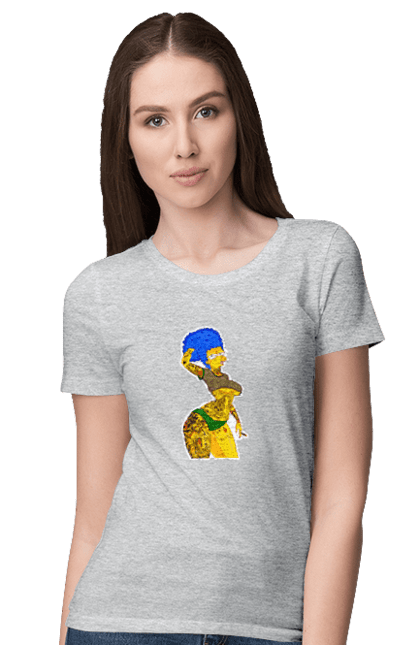 Футболка жіноча з принтом "Мардж Сімпсон". Marge, simpson, мардж, мультфільм, сімпсон. CustomPrint.market