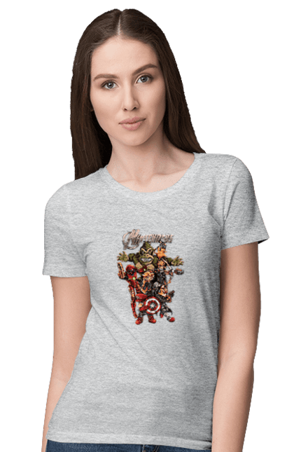 Women`s t-shirt with prints Nintendo heroes. Animal crossing, donkey kong, game characters, kirby, legend of zelda, luigi, mario, nintendo, pokemon, princess stove. 2070702