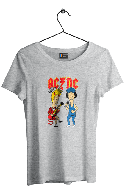 Футболка женская с принтом AC/DC. Acdc, блюз рок, группа, музыка, рок н ролл, тяжелый рок, хард рок. 2070702