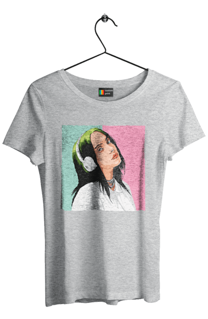 Футболка жіноча з принтом "Billie Eilish". Активістка, біллі айліш, мизукант, права, співачка, тварини. 2070702