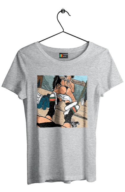 Футболка женская с принтом Голое Селфи В Зеркале. 18, жопа, сверху, селфи. 2070702