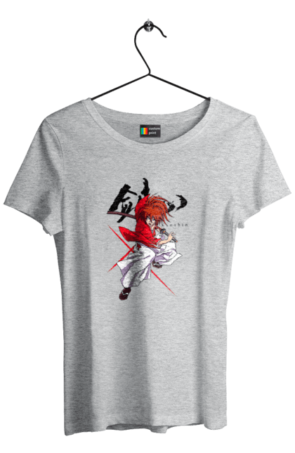 Women's t-shirt with prints Rurouni Kenshin Himura. Anime, himura kenshin, kenshin himura, manga, rurouni kenshin, samurai, samurai x. 2070702