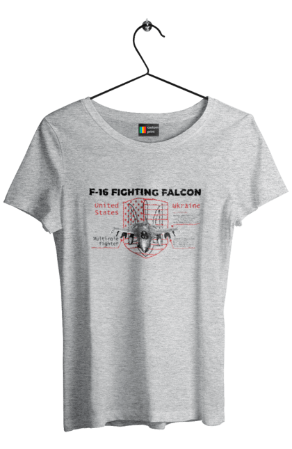 Women`s t-shirt with prints F 16. F16, howitzer, industrious, nasams, suzanne, zuzana. 2070702