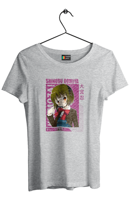 Women's t-shirt with prints Kiniro Mosaic Shinobu Omiya. Anime, gold mosaic, kiniro mosaic, kinmoza, manga, shinobu, shinobu omiya. 2070702