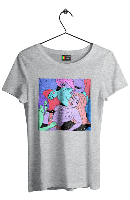 Women`s t-shirt with prints Alien Girls. Aliens, girls, multicolored, space. 2070702