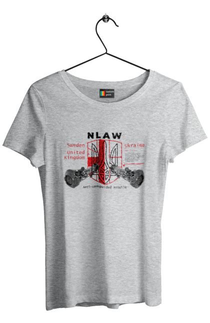 Футболка жіноча з принтом "NLAW". Caesar, himars, nlaw, patriot, weapon, zaluzhny. 2070702