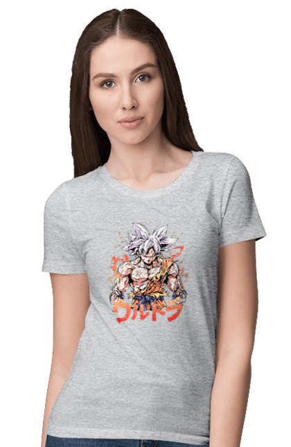 Women's t-shirt with prints Dragon Ball Son Goku. Anime, dragon ball, goku, manga, son goku, tv series. 2070702