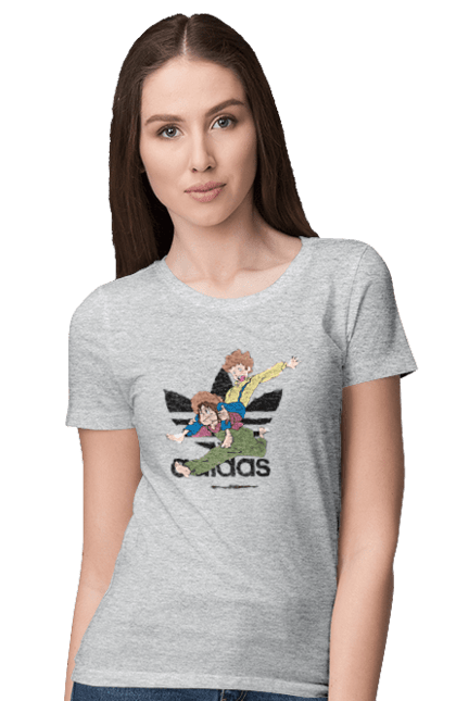 Футболка жіноча з принтом "Adidas Том Соєр". Adidas, tom sawyer, адідас, книга, мультфільм, повість, пригоди, том соєр, том сойер. 2070702