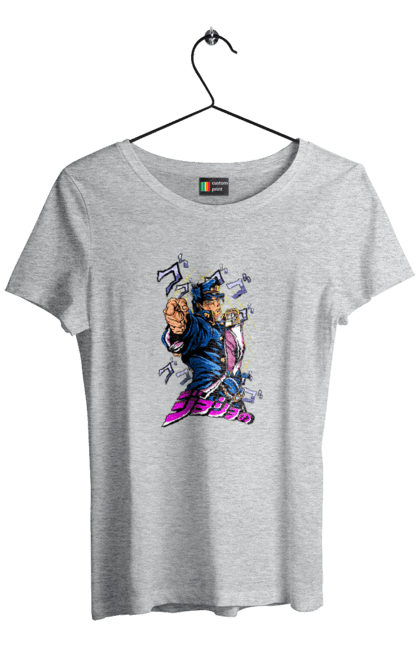 Women's t-shirt with prints JOJO Jotaro. Anime, jojo, jojo`s bizarre adventure, jojo’s bizarre adventure, jotaro, jotaro kujo, manga. 2070702